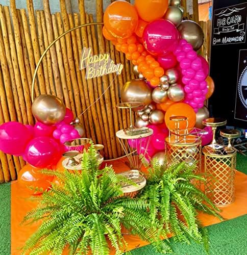 Balloon Garland Kit Burnt Orange Hot Pink Gold Party Decor