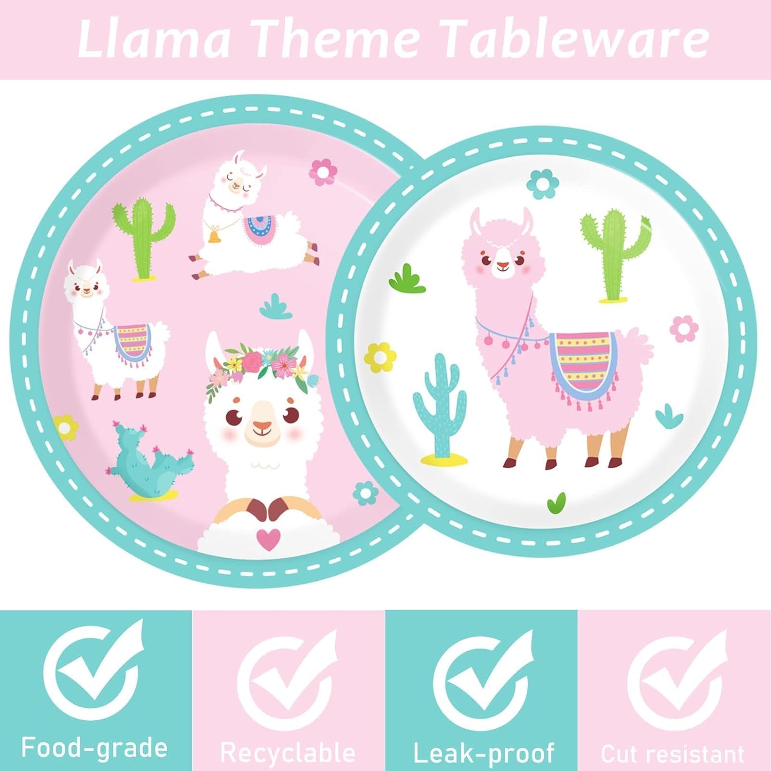 ZOIIWA Llama Birthday Party Pack for 24 Guests