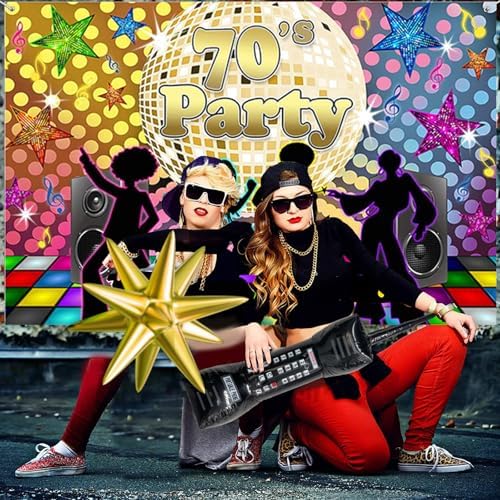 70s Party Decor Kit with 118 Decor Items