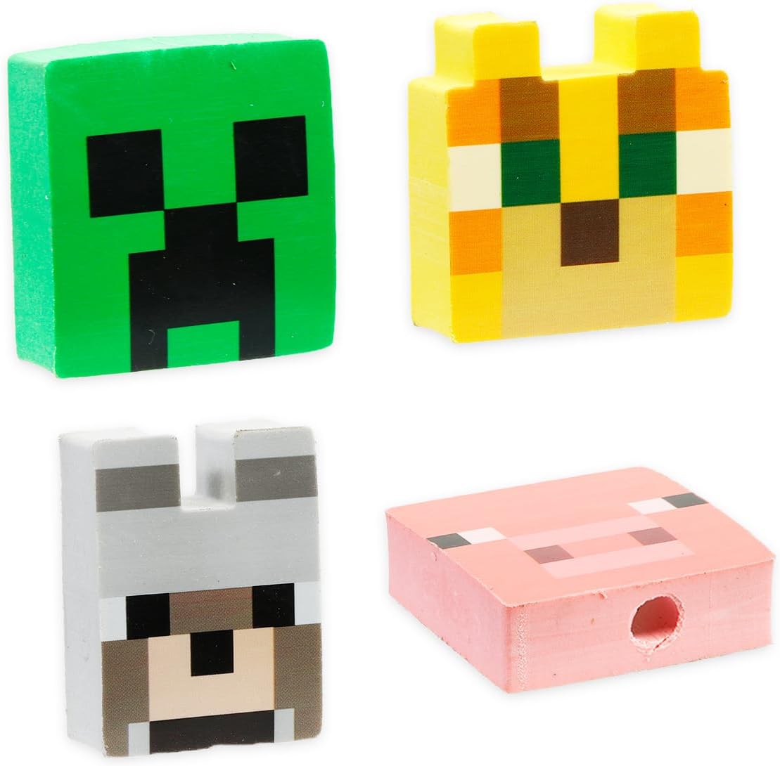 Minecraft Mechanical Pencils and Erasers Party Favors Pack