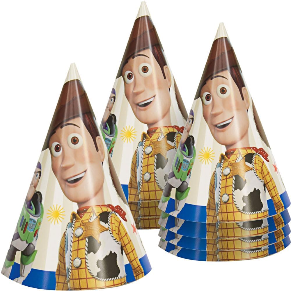 Unique Disney Toy Story 4 Party Cone Hats - 8 Pcs