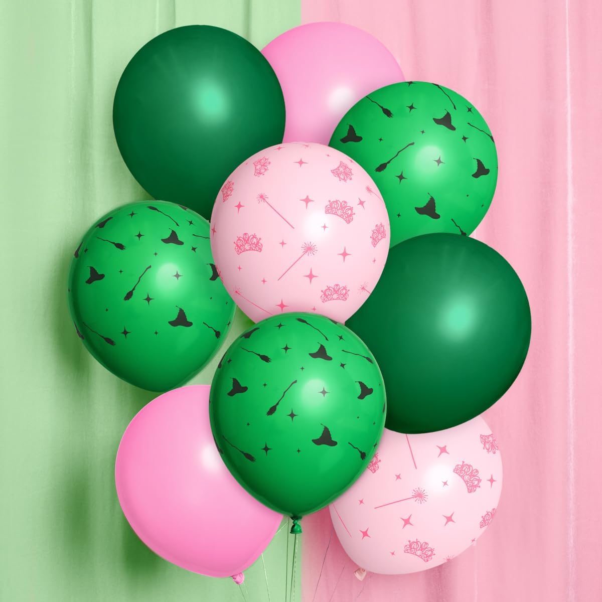 Xo Fetti Pink and Green Witch Latex Balloons - 24 Pack 12 Inch