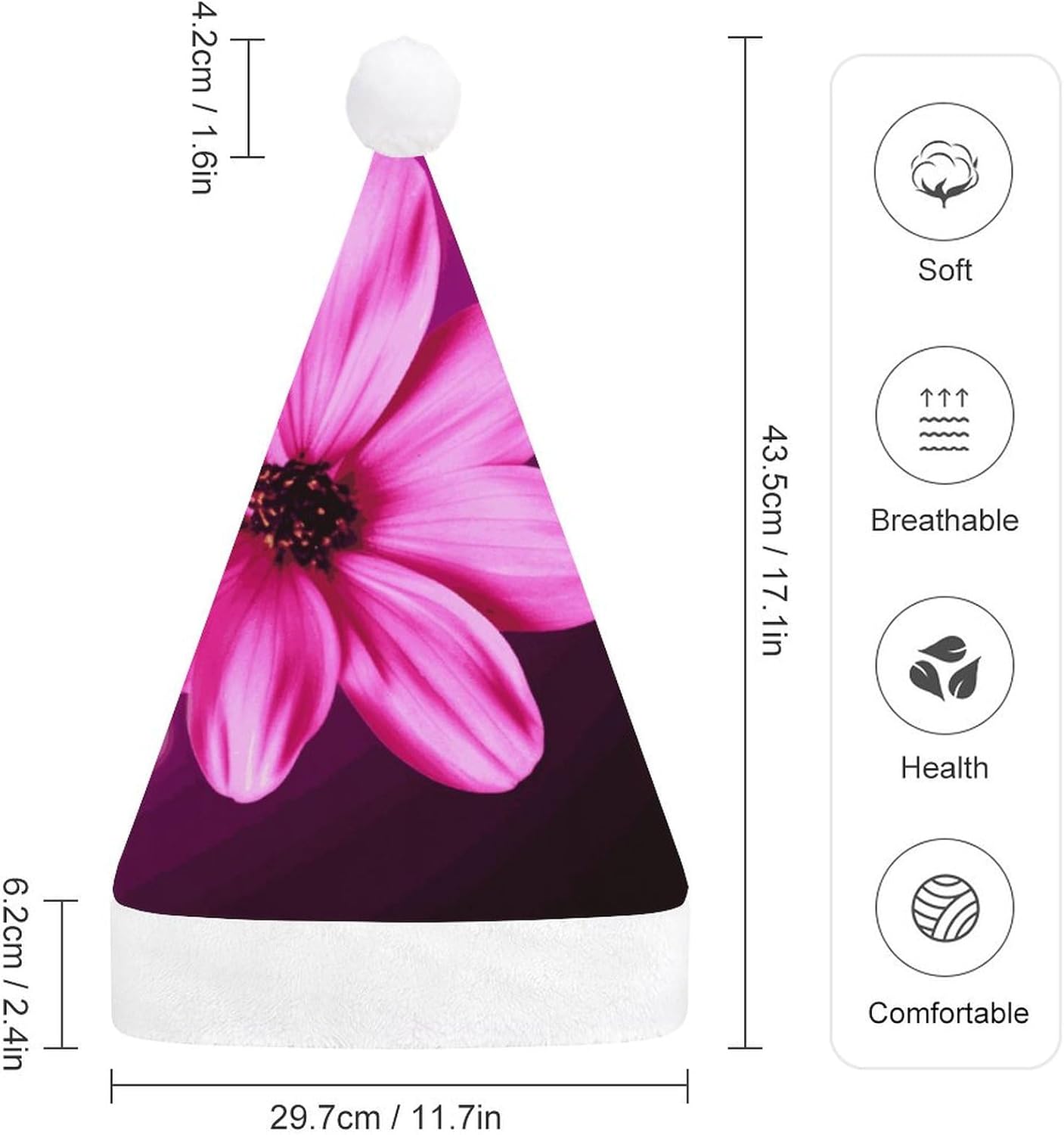 NWGHM Christmas Hat with Flower Design for Adults