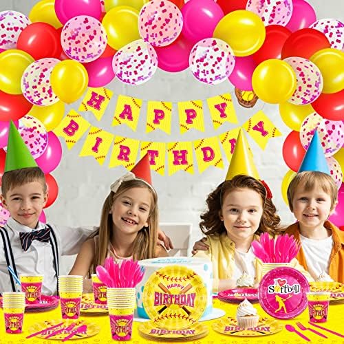 Gueevin 115 Pcs Softball Party Decor Kit