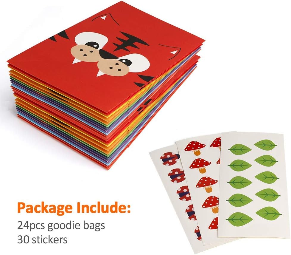 Mocoosy 24 Pack Animal Party Favor Bags for Kids