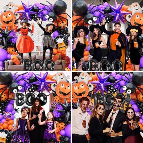 157Pcs Halloween Balloon Garland Arch Kit