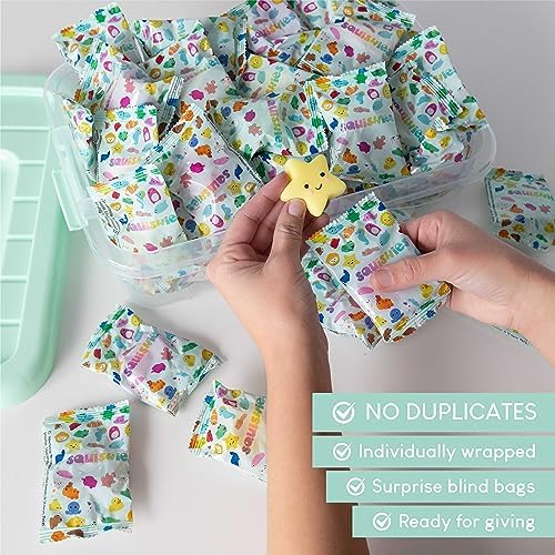 80 Piece Mochi Squishy Toy Pack for Kids Party Favors - BONNYCO