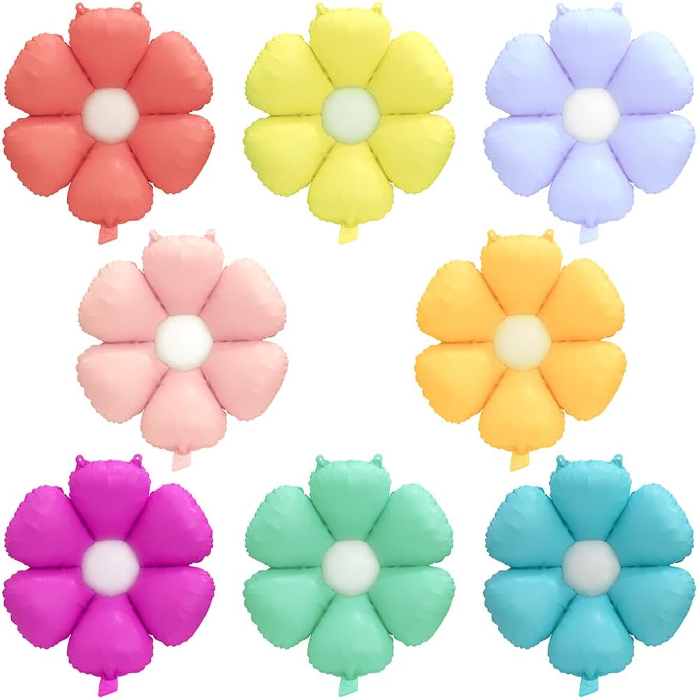 Colorful Daisy Flower Balloons Garland 8 Pack