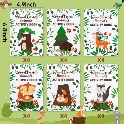 Dvbonike 24Pcs Woodland Animals Activity Books for Kids