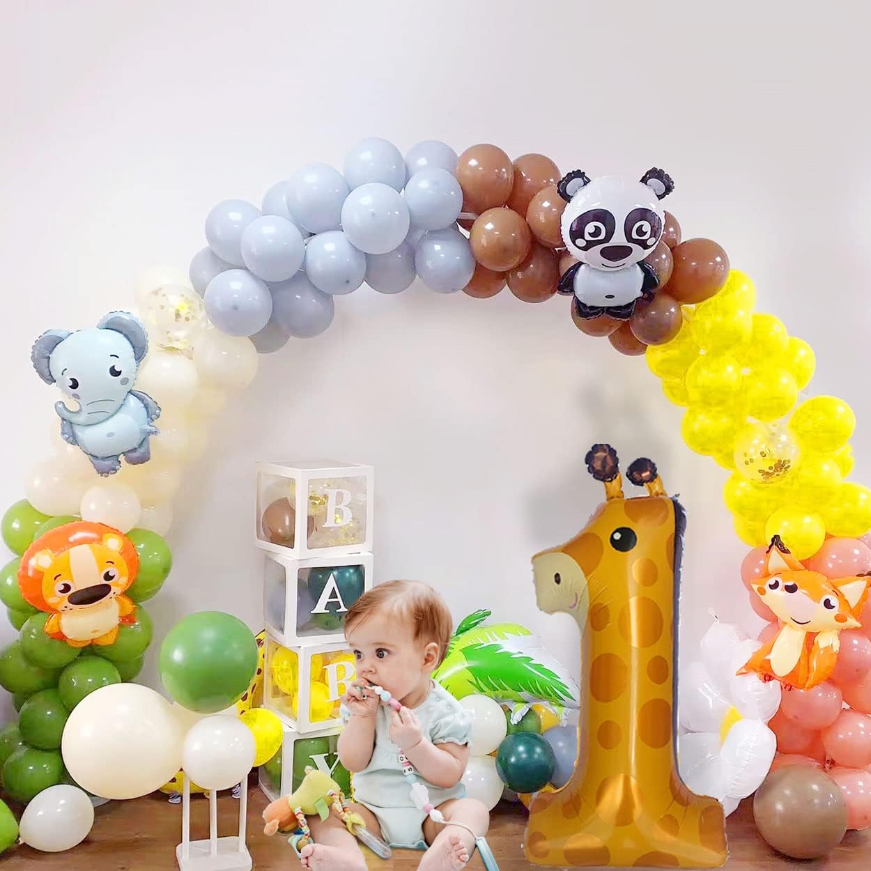 Giraffe 1st Birthday Balloons 40 Inch Large Number 1 Decorations