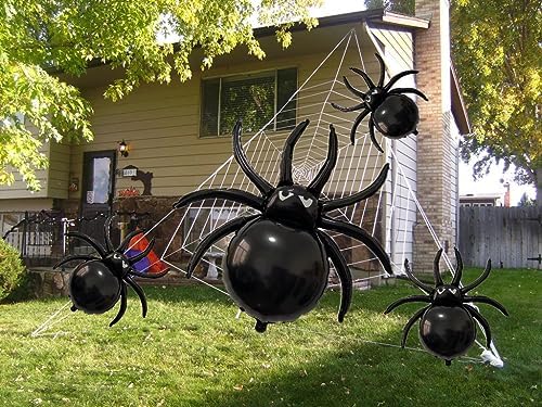 12PCS Halloween Spider Balloons - 33 Giant and 172 Small Foil Balloons