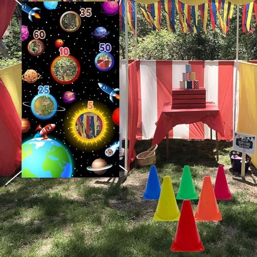 Outer Space Toss Game Poster with Bean Bags
