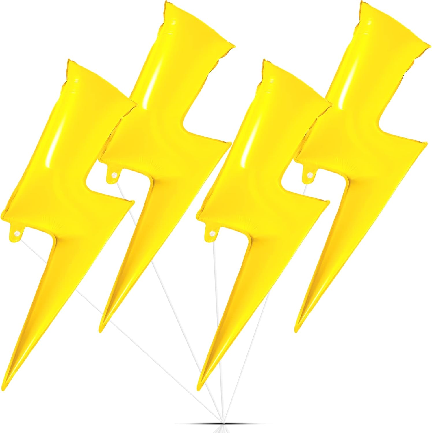 Deekin 4 Pcs 45 Inch Lightning Bolt Foil Balloons Yellow