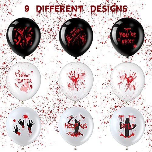 Aoriher 45 Pcs Scary Halloween Balloons 12 Inches