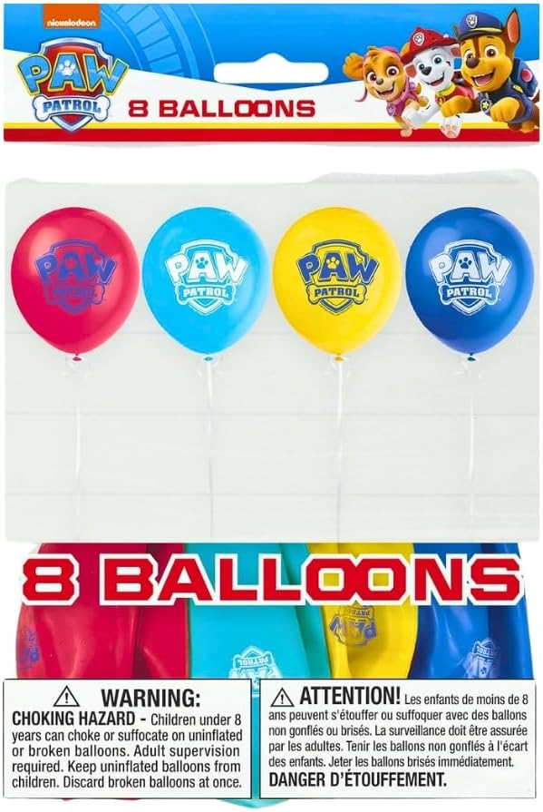 Paw Patrol 12 Inch Latex Balloons Pack of 8