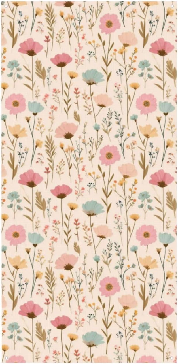 Floral Light Yellow Door Banner Cover Decoration