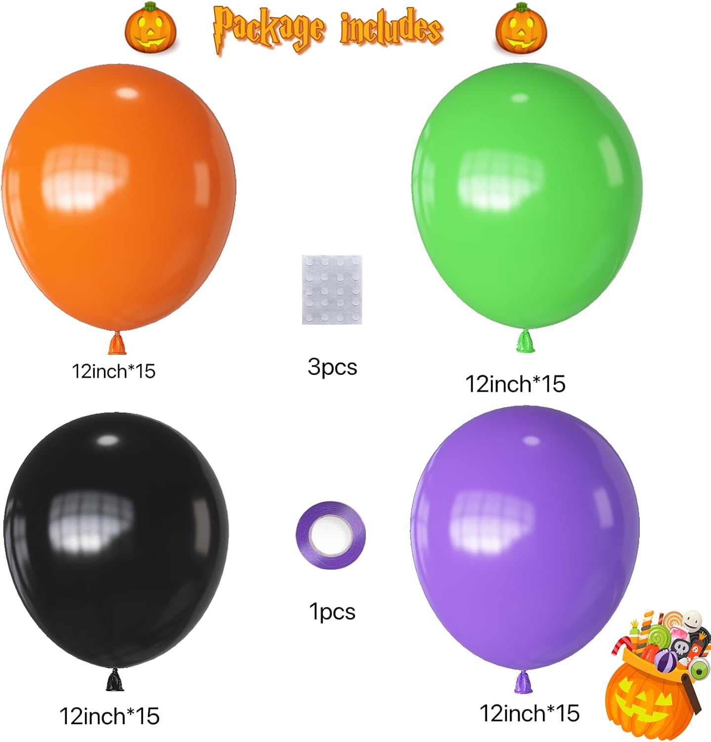 Halloween Balloons Decorations 60PCS 12 Inch Set