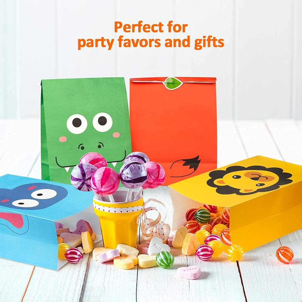 Mocoosy 24 Pack Animal Party Favor Bags for Kids