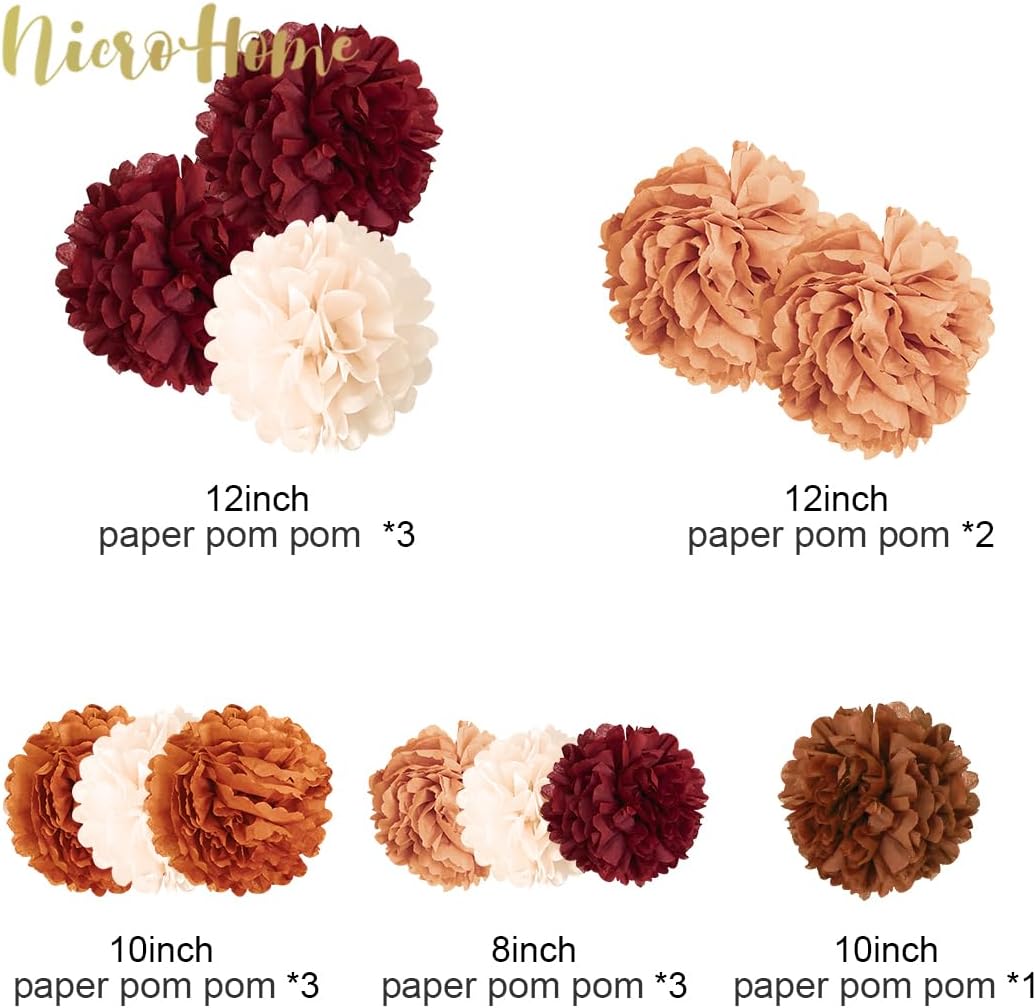 NICROHOME EUR Tissue Paper Pom Poms Wedding Decor Set