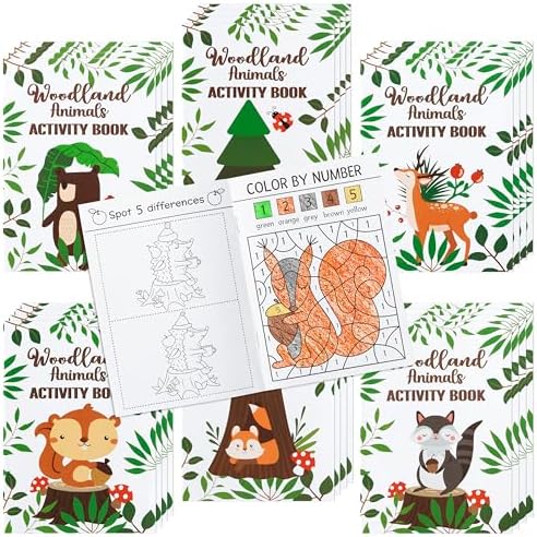 Dvbonike 24Pcs Woodland Animals Activity Books for Kids