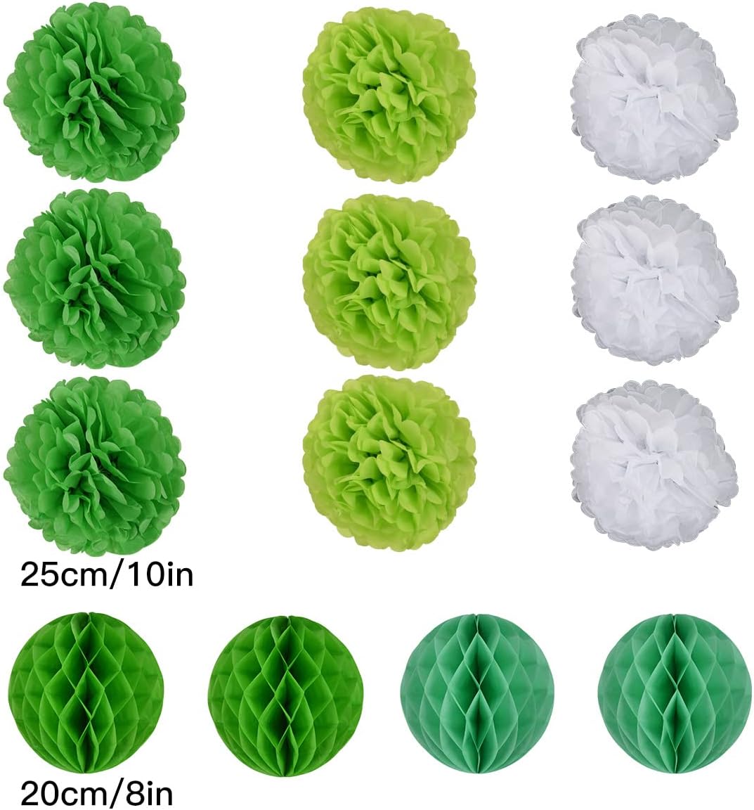 Koboome Party Hanging Paper Fan Set Green
