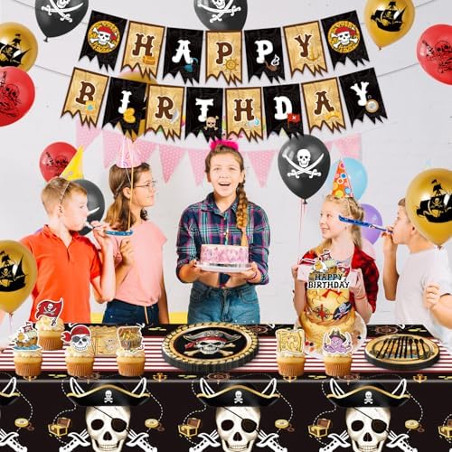 Heidaman 120Pcs Pirate Party Decorations Set