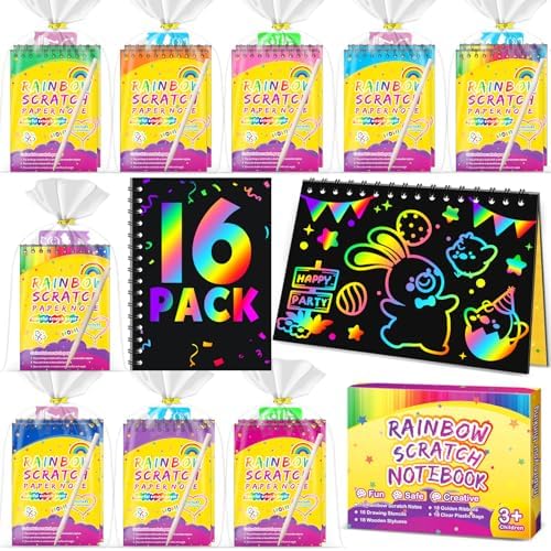 Pigipigi Kids Scratch Art Craft Kit 16 Pack