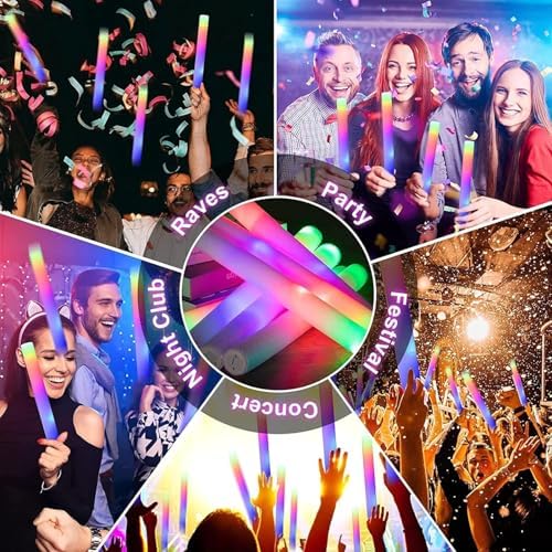 100 11 Pack Foam Glow Sticks Party Supplies
