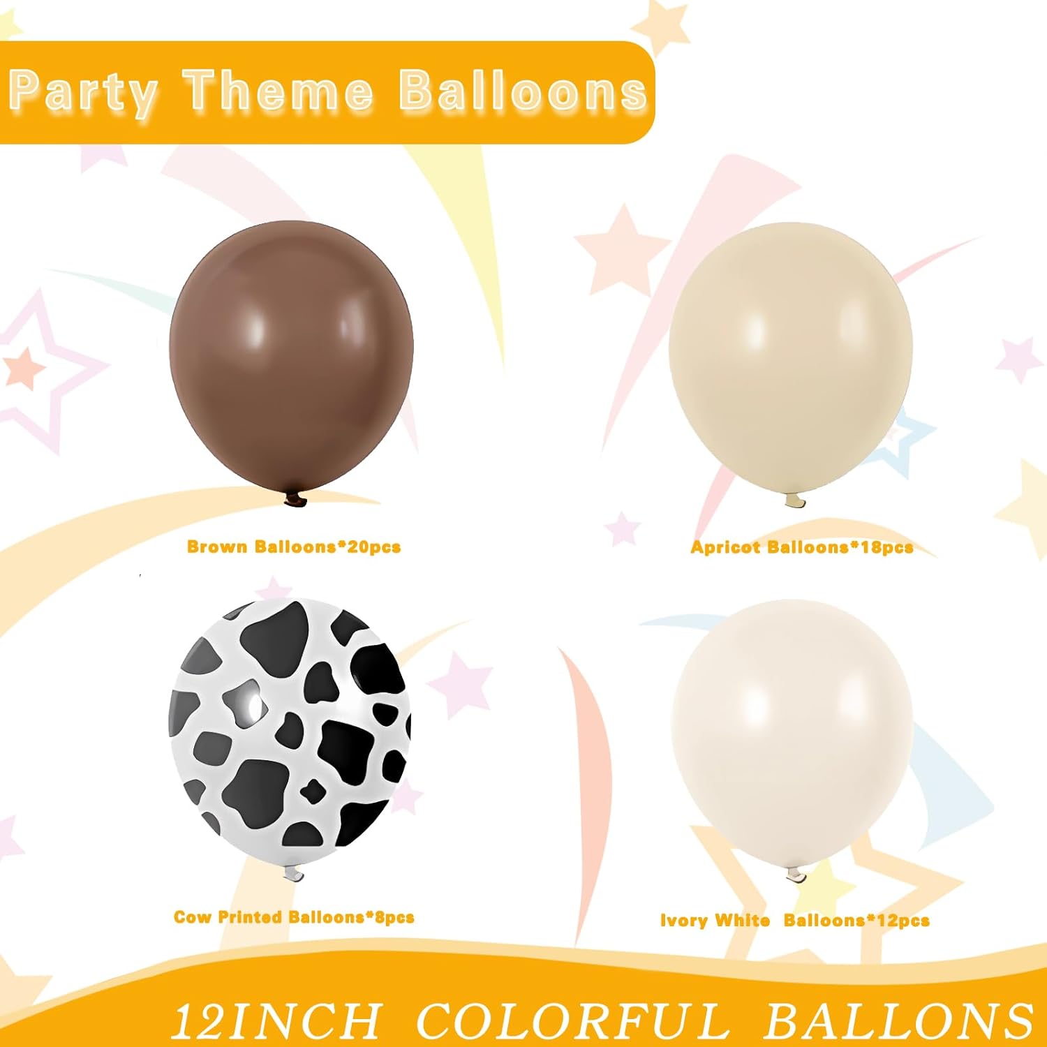 Brown Cow Balloons for Western Themed Party Decorations