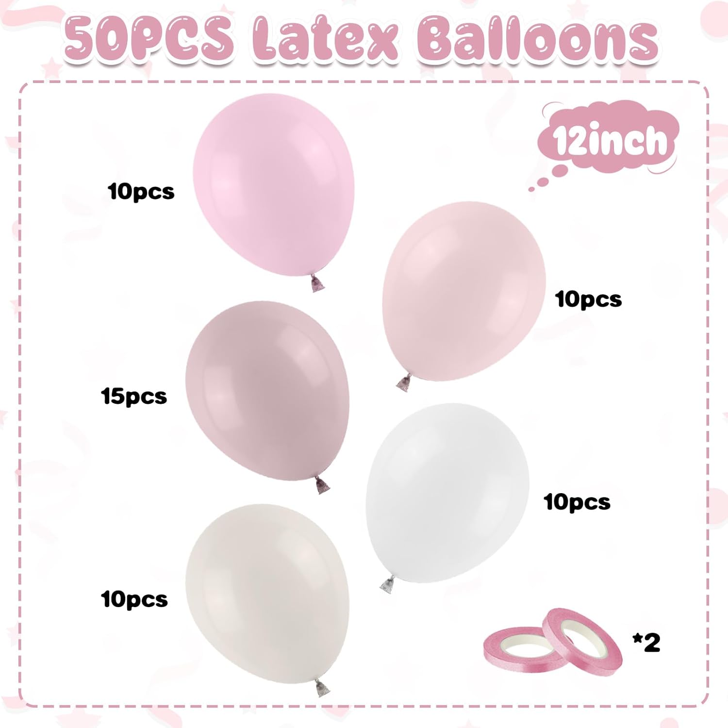 Blush Pink Balloons 50 Pcs 12 Inch Party Decor