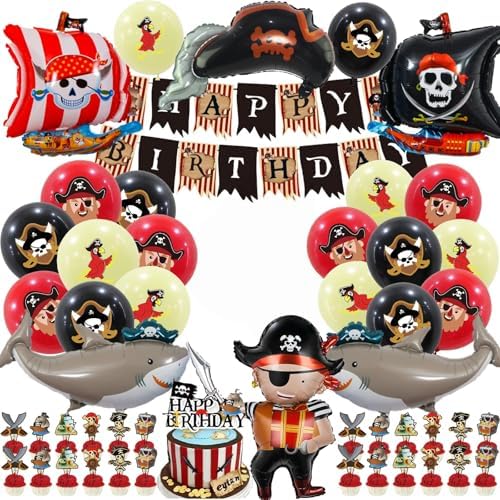 Pirate Theme Birthday Decorations 38 Piece Set