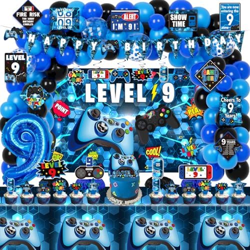 9th Birthday Decorations for Boys Gaming Theme