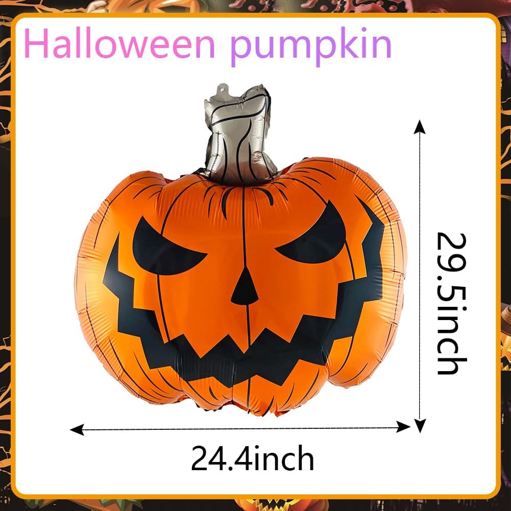 10Pcs Halloween Balloons Set - Boo Ghost Bat Spider Pumpkin Decor