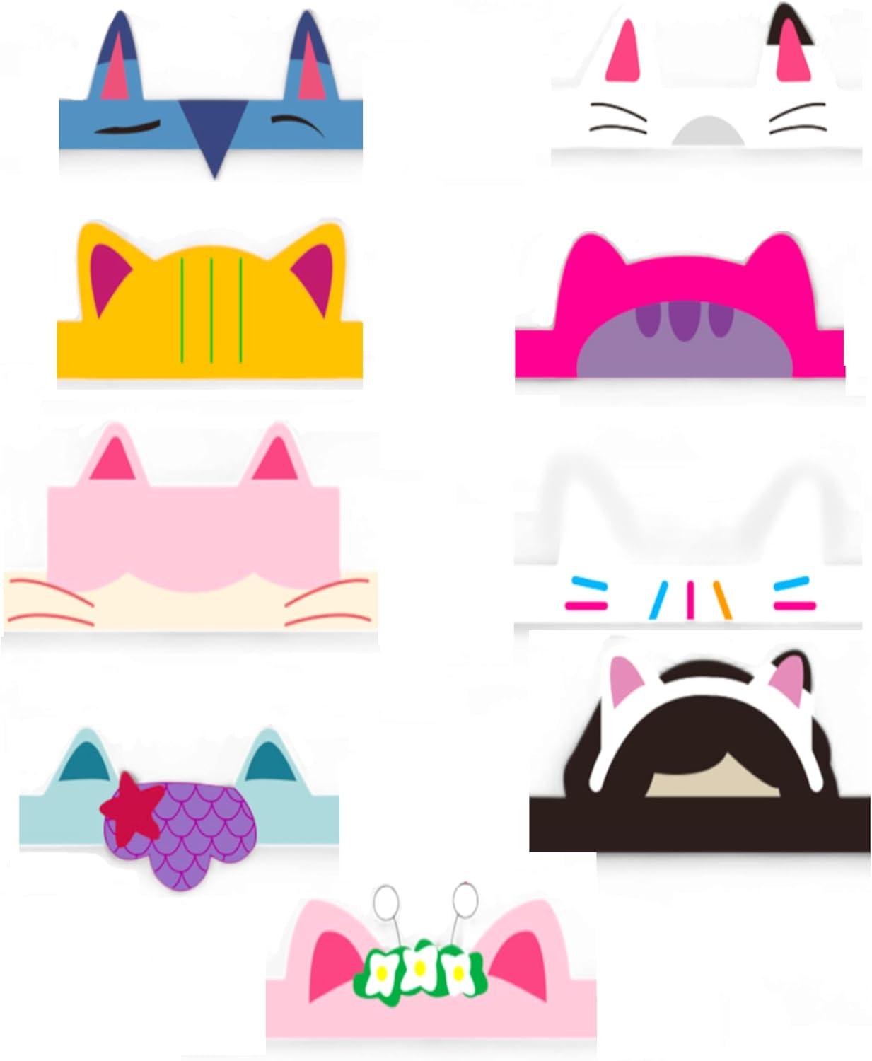 18 Cat Dollhouse Friends Paper Crown Headbands