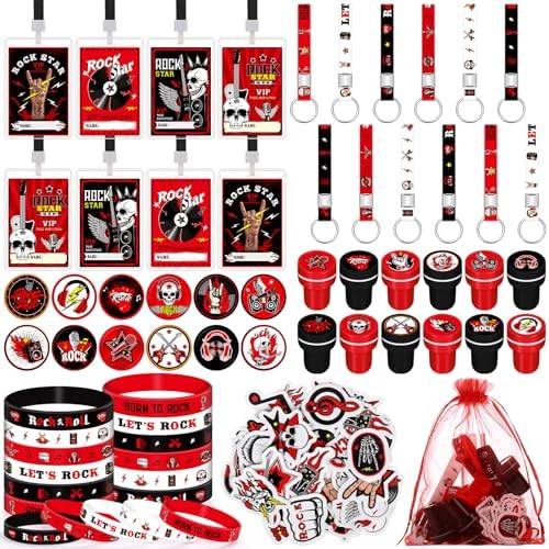 Blosssound 122 Pcs Rock and Roll Party Favors Set