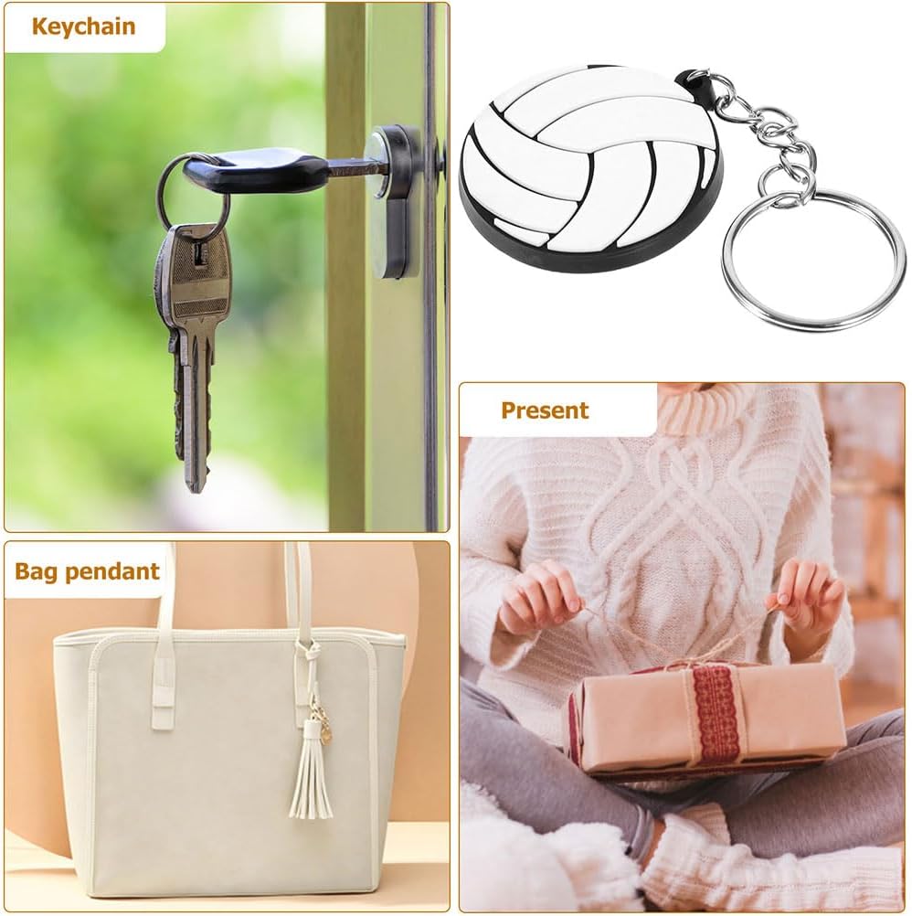 LUOZZY Volleyball Keychain Cute Sport Keyrings