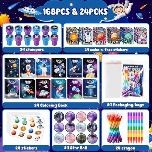 BenLouis 168Pcs Outer Space Party Favors Set