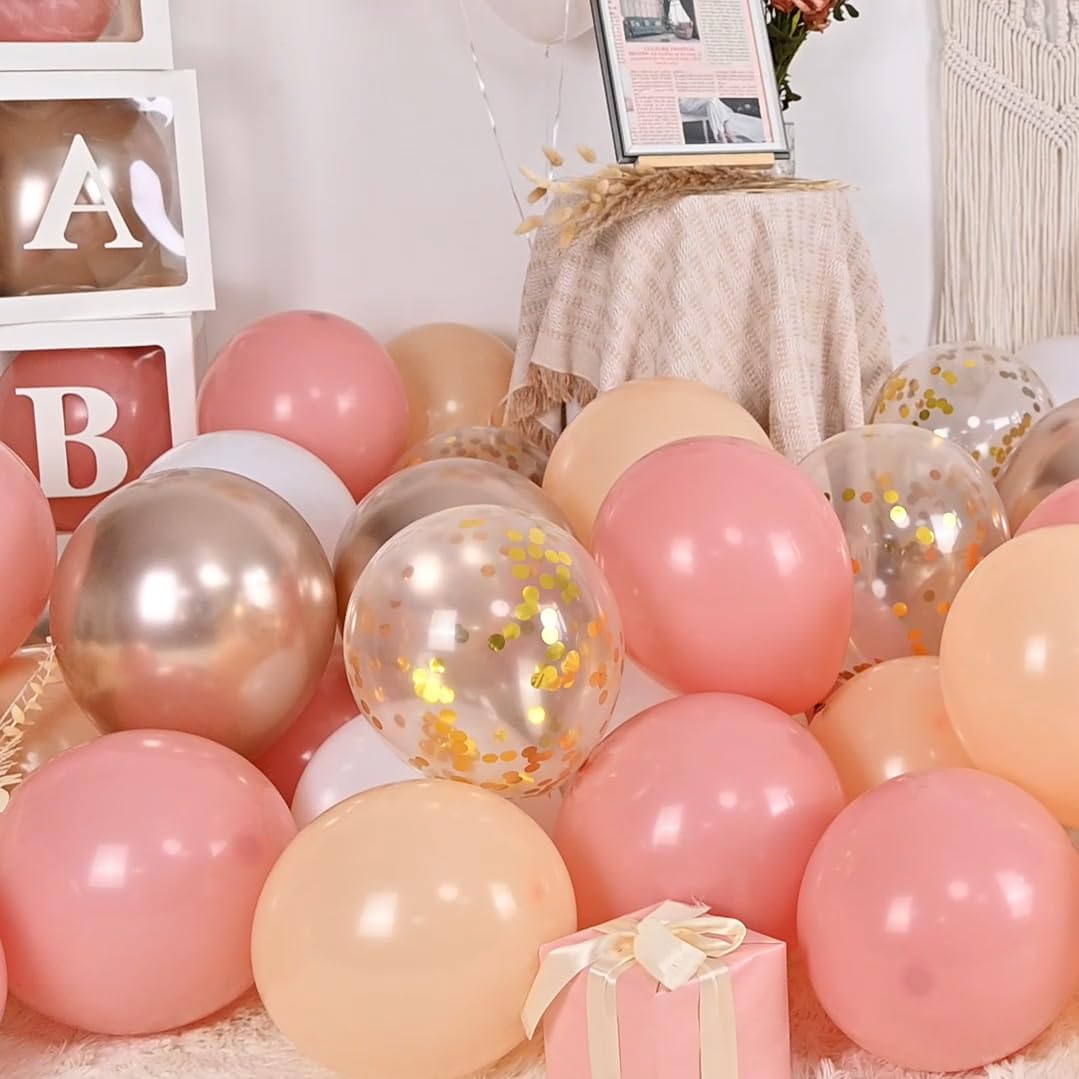 Blush Pink Balloons 60PCS 12 Inch Decor Set