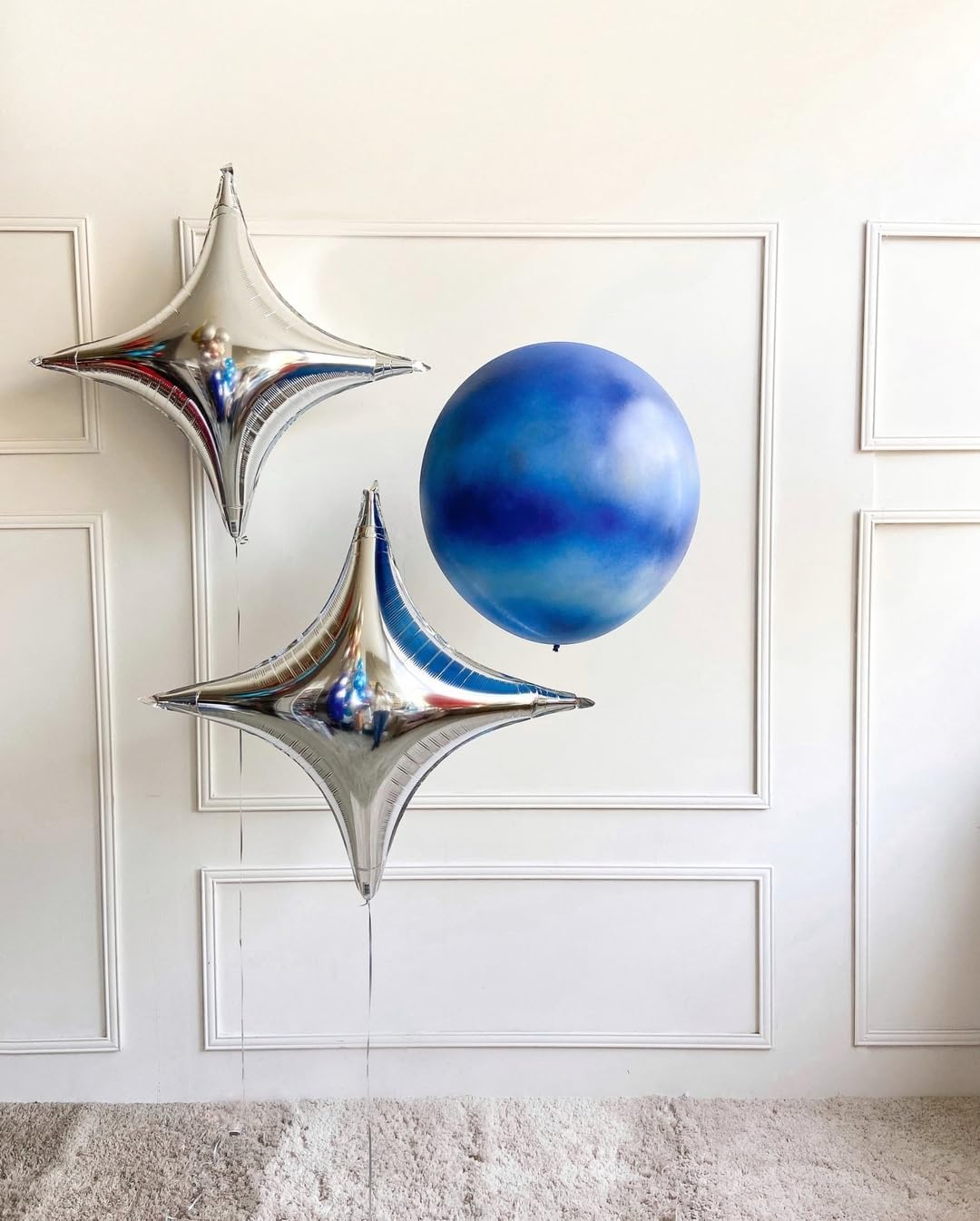 Silver Star Balloons 10PCS Four Angle Decorative Balloons