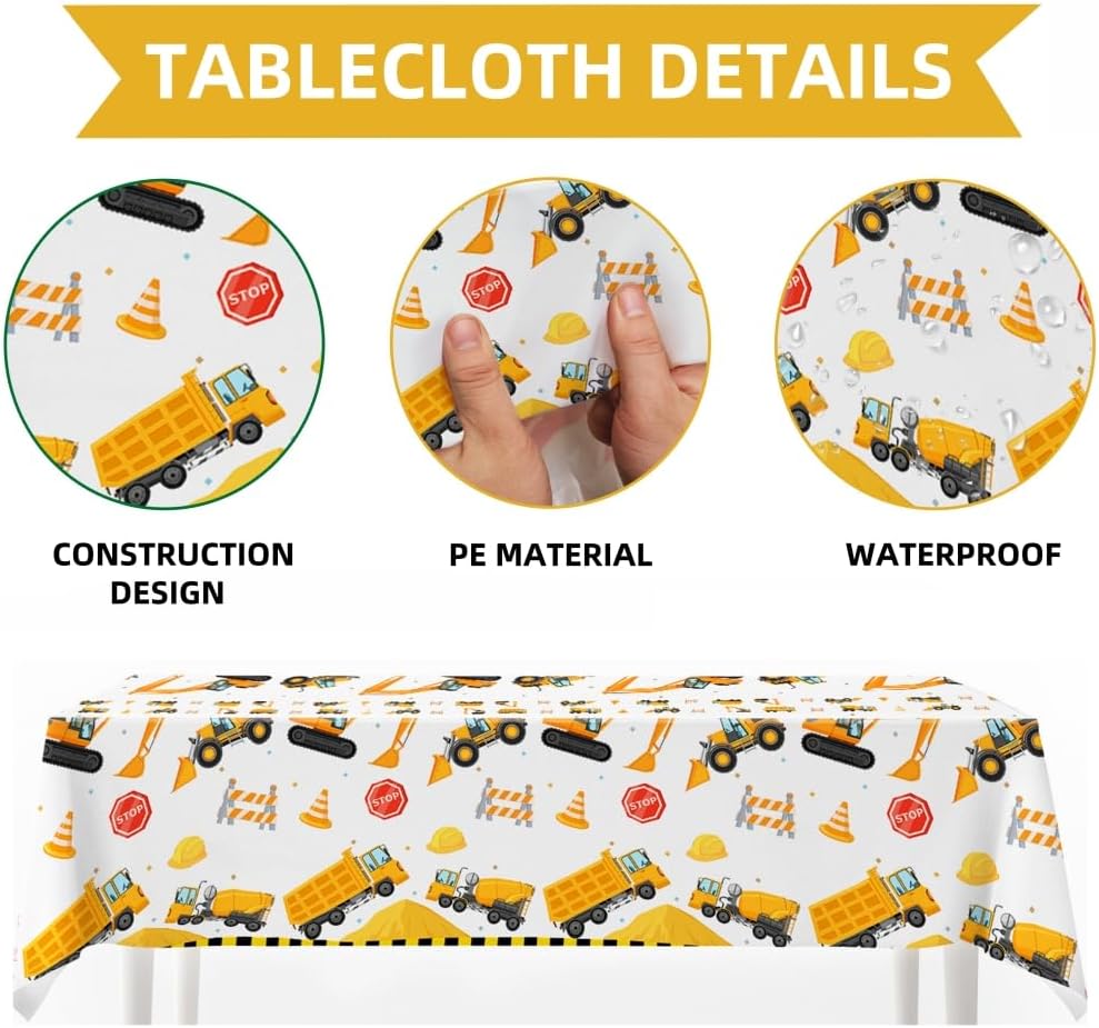Construction Party Decor Kit Set with Balloons and Backdrop