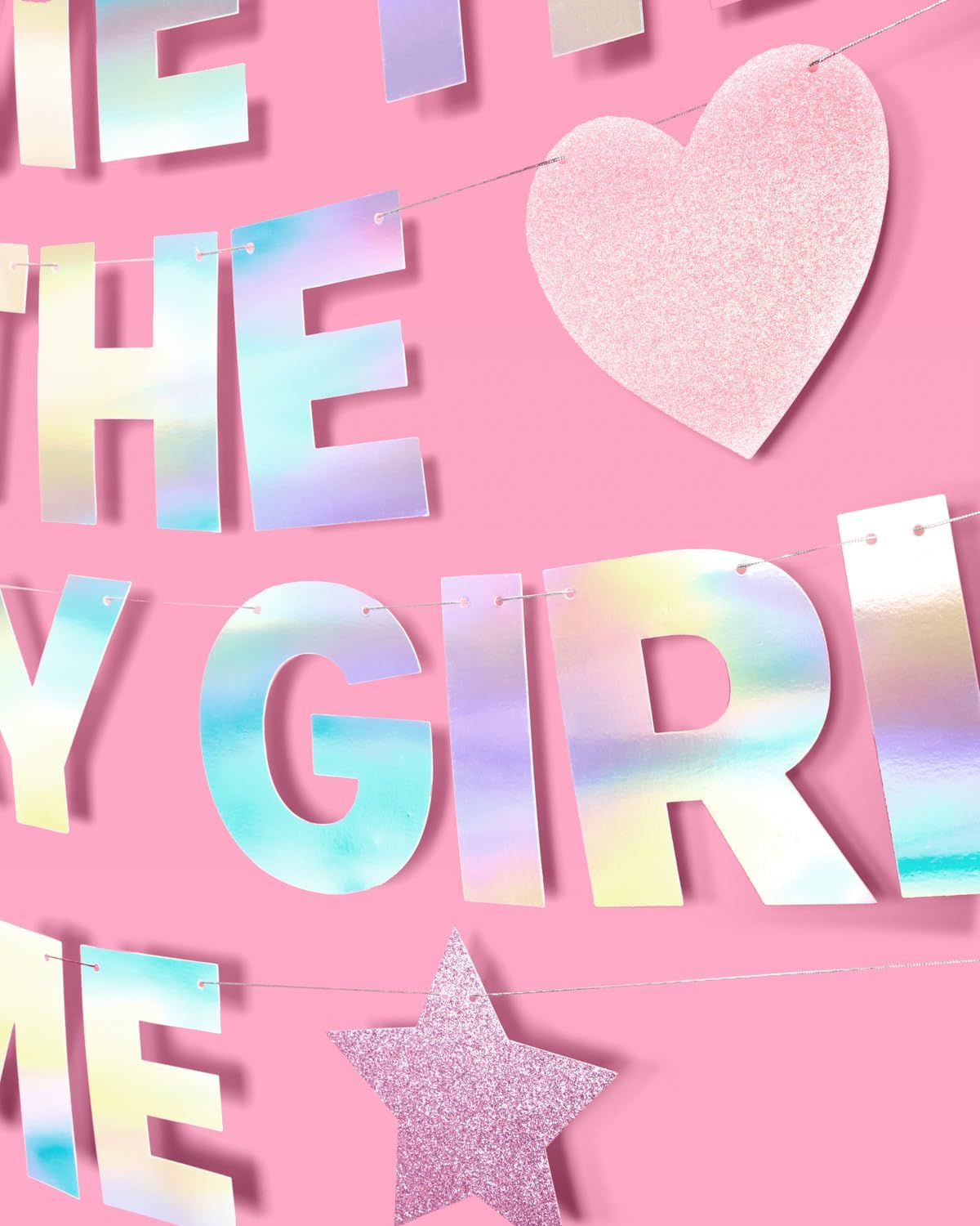 Xo Fetti Birthday Girl Banner 5 Ft Iridescent