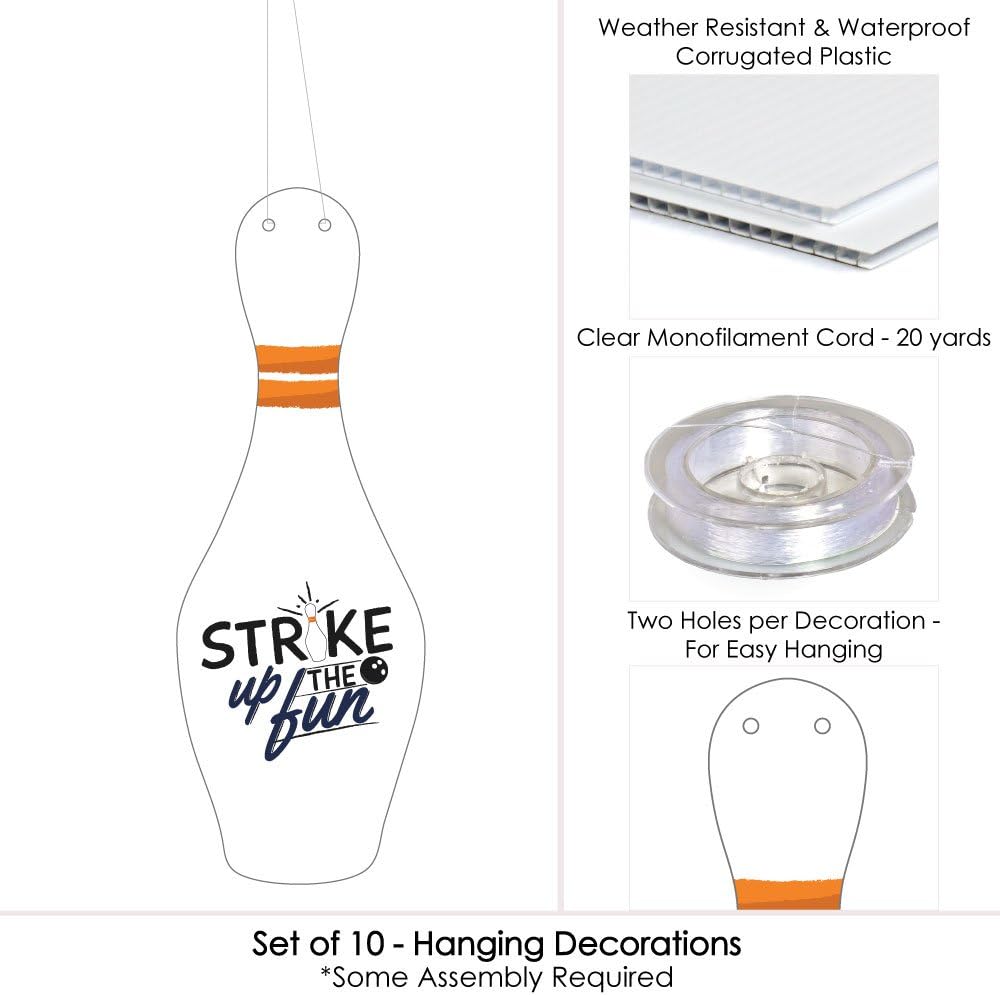 Strike Up the Fun Bowling Hanging Decor 10 Pieces