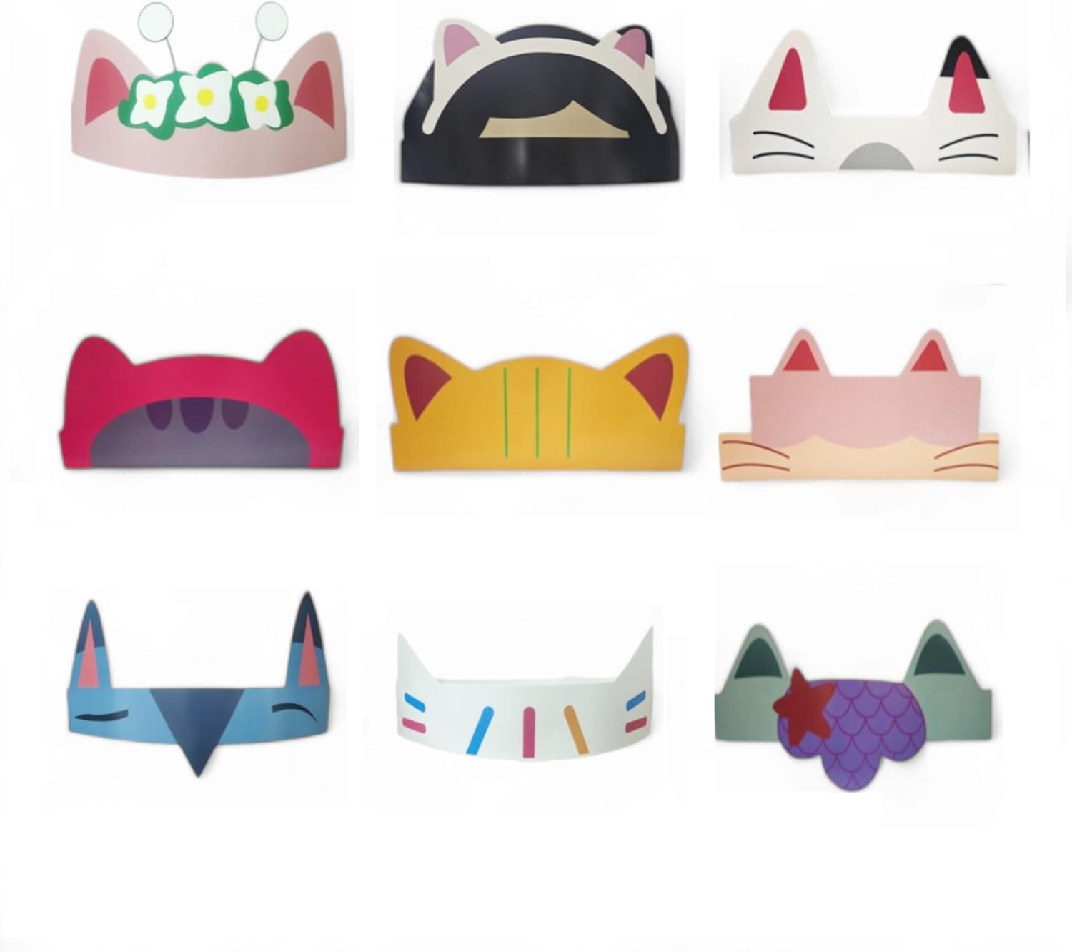 18 Cat Dollhouse Friends Paper Crown Headbands
