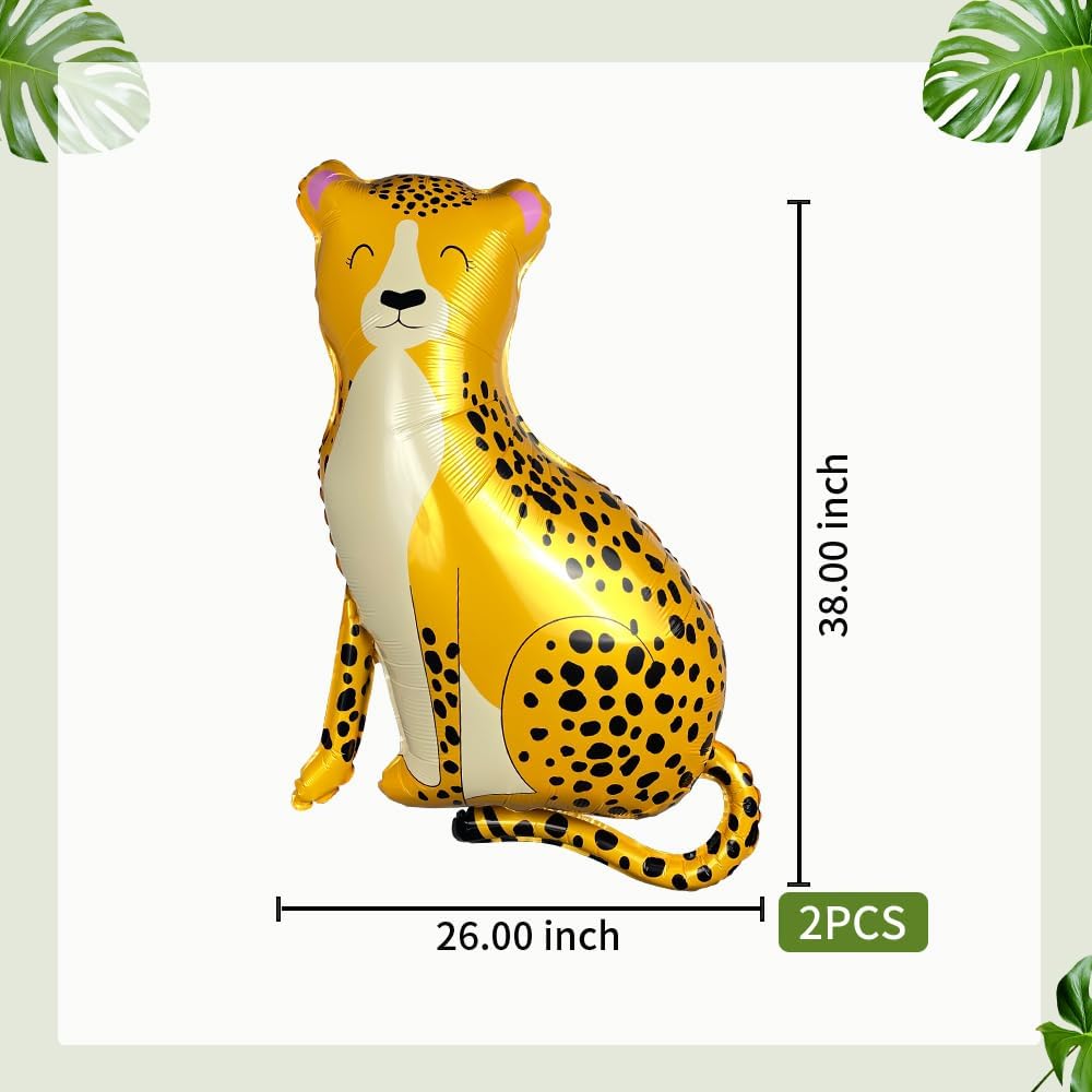 GELOUBO Leopard Giant Foil Balloon Decorations 2 Pack
