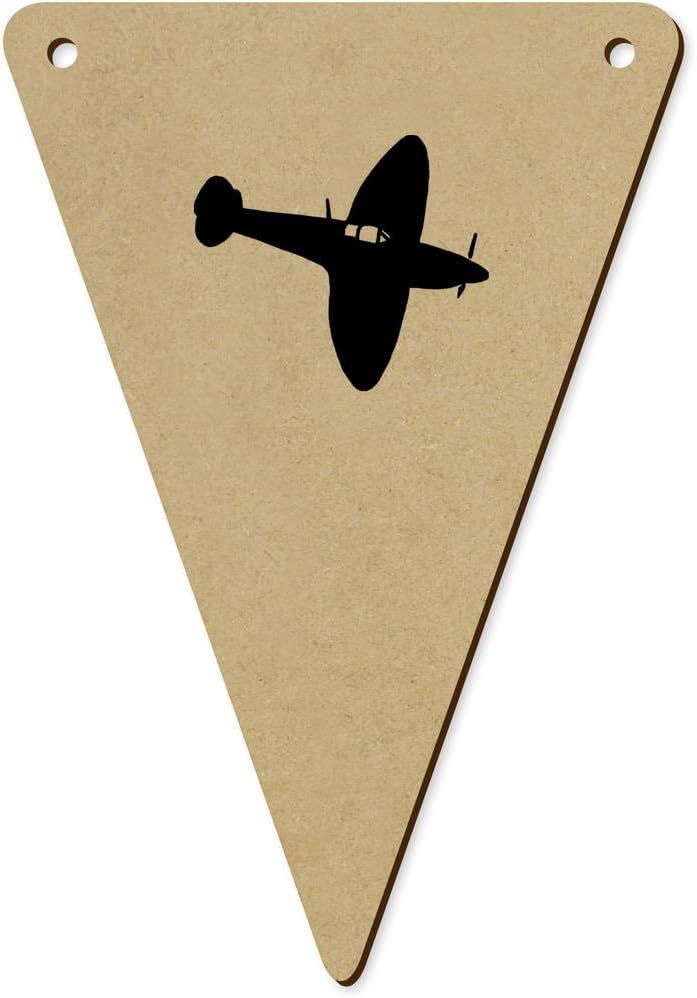 Azeeda 5 pcs Spitfire Plane Wooden Bunting Flags