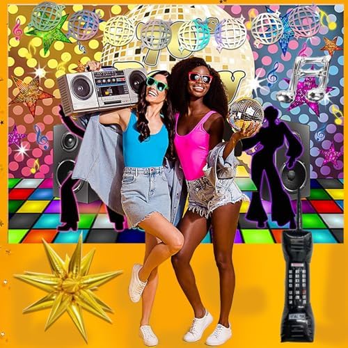 70s Party Decor Kit with 118 Decor Items
