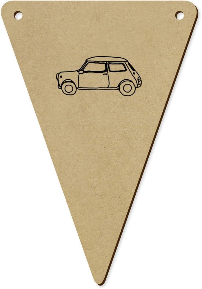 Azeeda 5 Pack 140mm Mini Car Wooden Bunting Flags