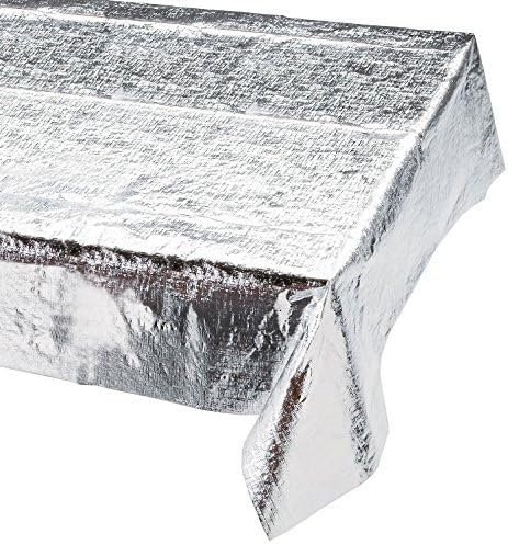 Creative Converting 38320 Metallic Tablecover 54x108 Silver 3-Pack