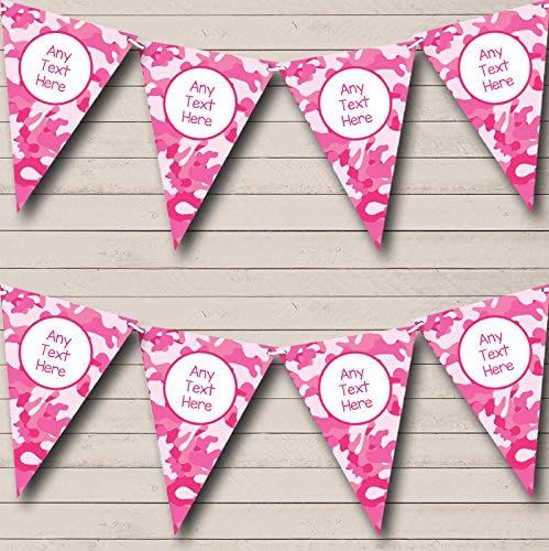 Pink Camouflage Personalized Birthday Bunting Banner