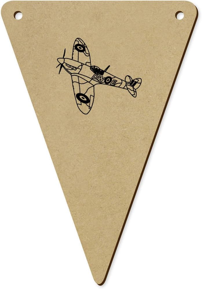 Azeeda 5 Piece Spitfire Plane Wooden Bunting Flags